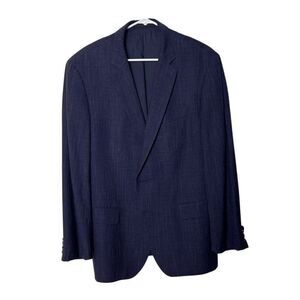 Hugo Boss Men's Blazer Made In Romania Silk Linen Wool Blend Navy Size 40R